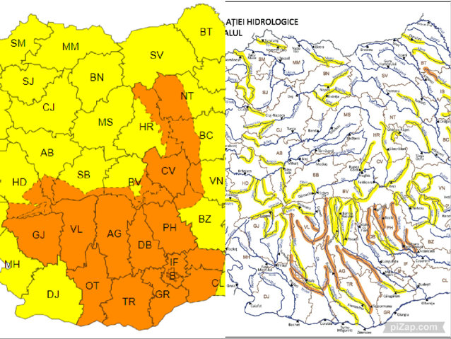 România se pregăteşte de ploile masive din weekend. Coduri emise de ANM şi INHGA. A fost convocat Comitetul pentru situaţii de urgenţă