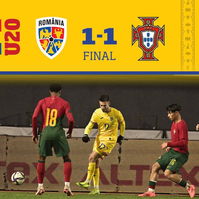 România U20 - Portugalia U20 1-1. Egal amar pentru „tricolorii mici” în Elite League