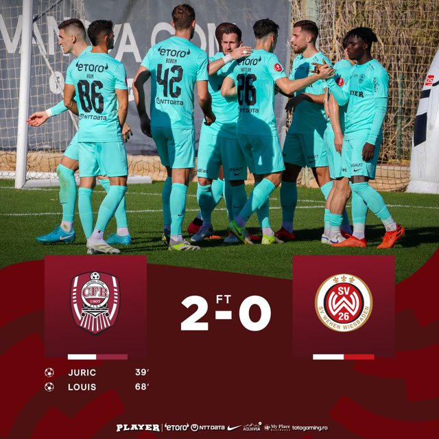 CFR Cluj, victorie în primul amical al iernii: Stipe Juric marchează la debut