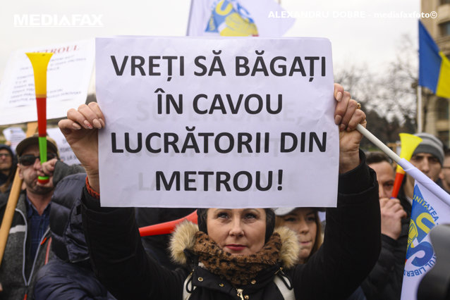 Protest al sindicaliştilor de la Metrou. Angajaţii vor salarii mai mari şi finanţarea corespunzătoare a companiei