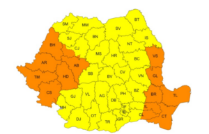 METEO. ANM: Toată țara sub cod portocaliu și galben de la noapte