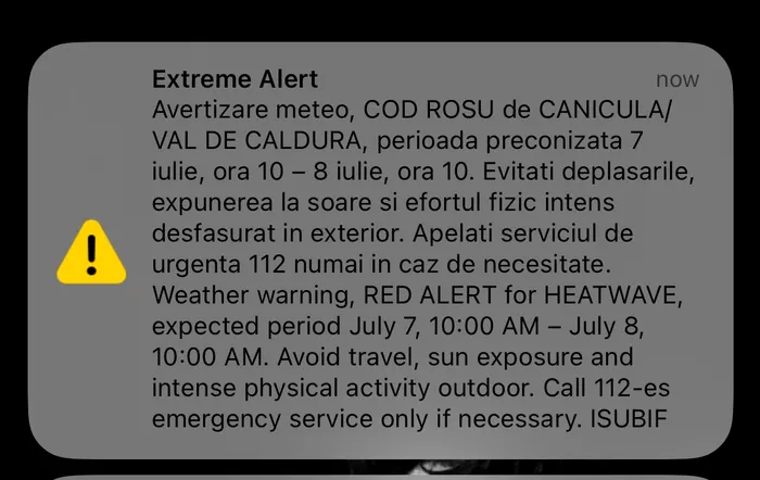 15 județe și Capitala, sub avertizare Cod roșu de caniculă. Recomandările specialiștilor
