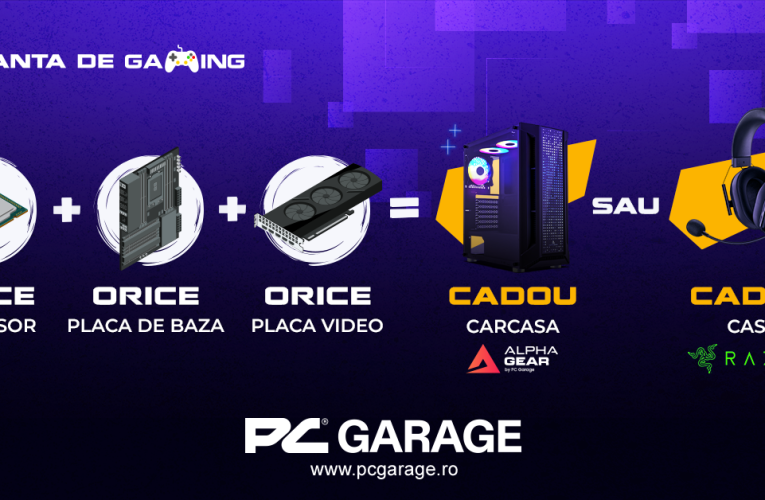 PC Garage îți oferă cadou o pereche de căști gaming sau o carcasă pentru PC