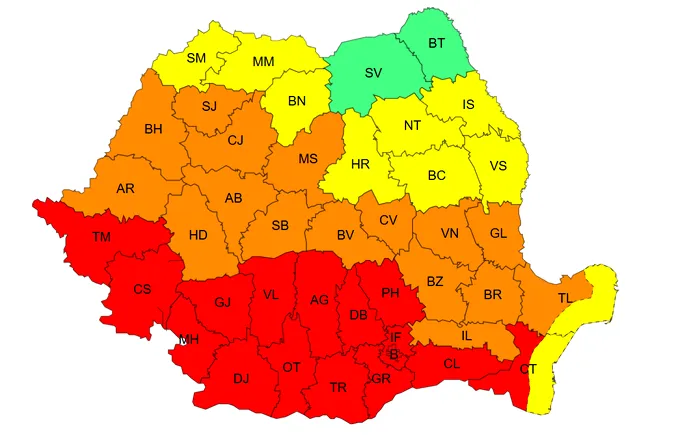 România se topește azi. ANM a emis cod roșu în sudul și sud-vestul țării / Temperaturile urcă la 43 de grade Celsius