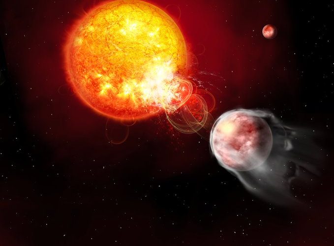Un fenomen unic în Univers. O exoplanetă declanșează erupții solare devastatoare pe steaua sa gazdă