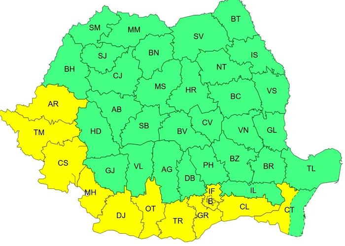 ANM: Revine canicula în România, Bucureștiul și 11 județe sub avertizare de cod galben