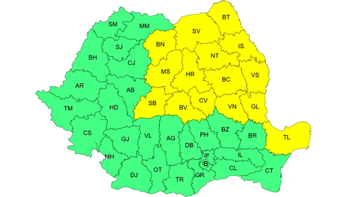 Avertizare ANM: Vânt puternic în mai multe județe din țară. Cod galben emis de meteorologi