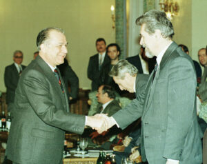 Ion Iliescu și Emil Constantinescu/MediafaxFoto