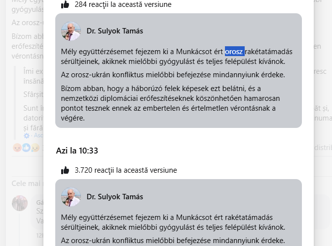 Oficialii maghiari se feresc să „arate cu degetul” spre Rusia. Mesajele transmise de înalții demnitari
