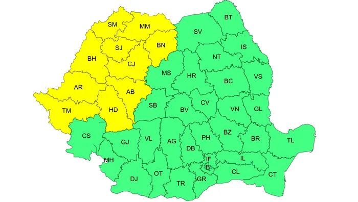 Cod galben de caniculă sâmbătă, în România. Care sunt județele vizate