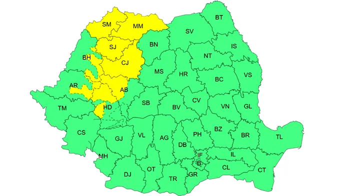 Meteorologii au emis un nou Cod galben de ploi cantitative. Care sunt județele vizate