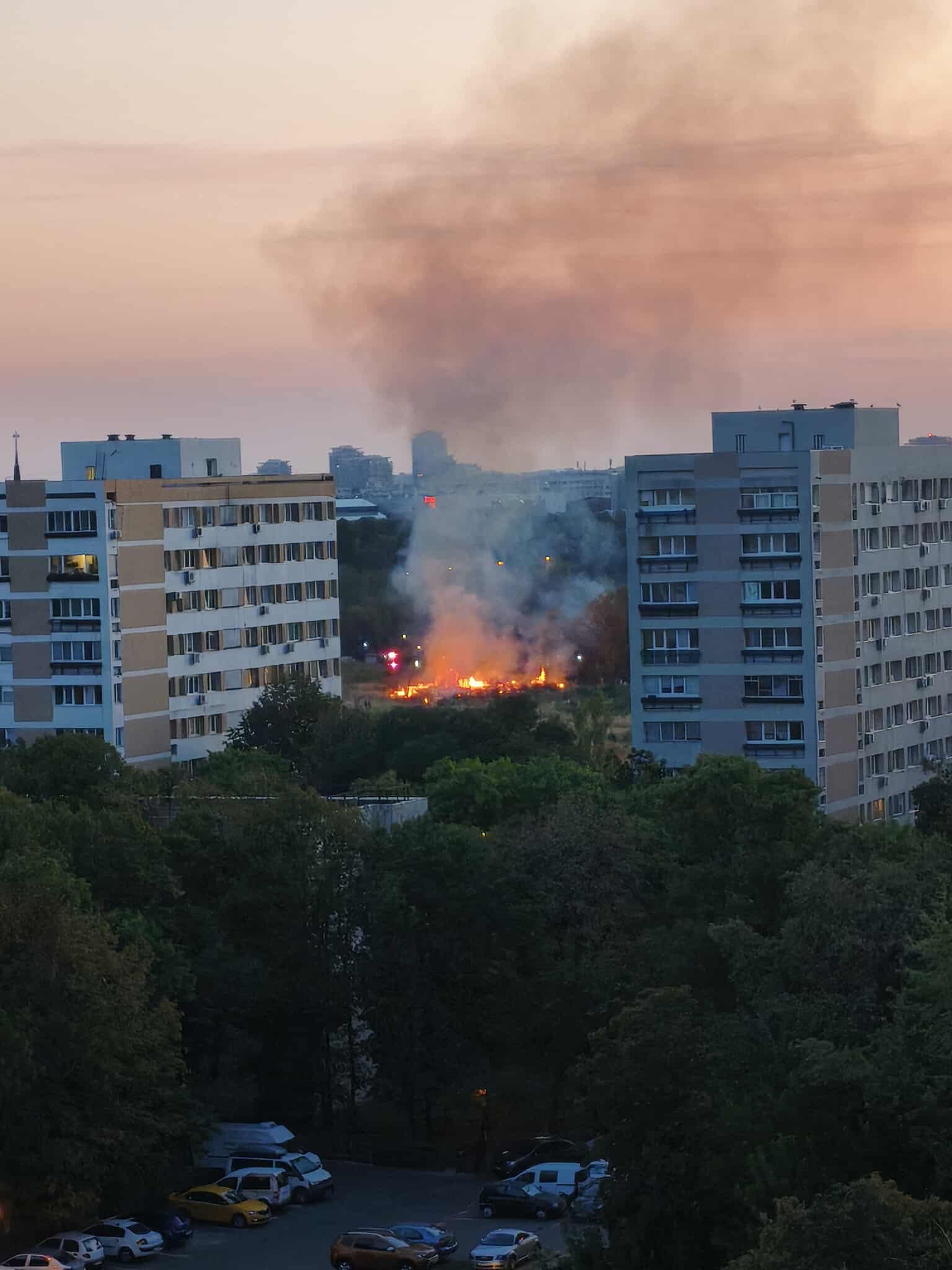 Un nou incendiu în zona retrocedată a Parcului IOR din Capitală. Pompierii încă nu au ajuns la fața locului