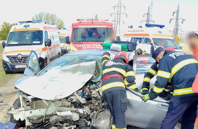 Accident cu patru mașini între Slobozia și Drajna. Mai multe persoane sunt rănite