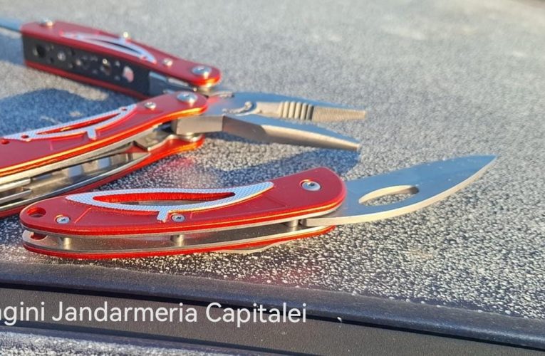 Bărbat cu cuțit și unealtă multifuncțională, prins de jandarmi lângă protestul din Piața Victoriei