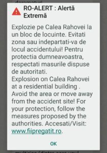 Explozia de pe Calea Rahovei: Autoritățile au emis Ro-Alert