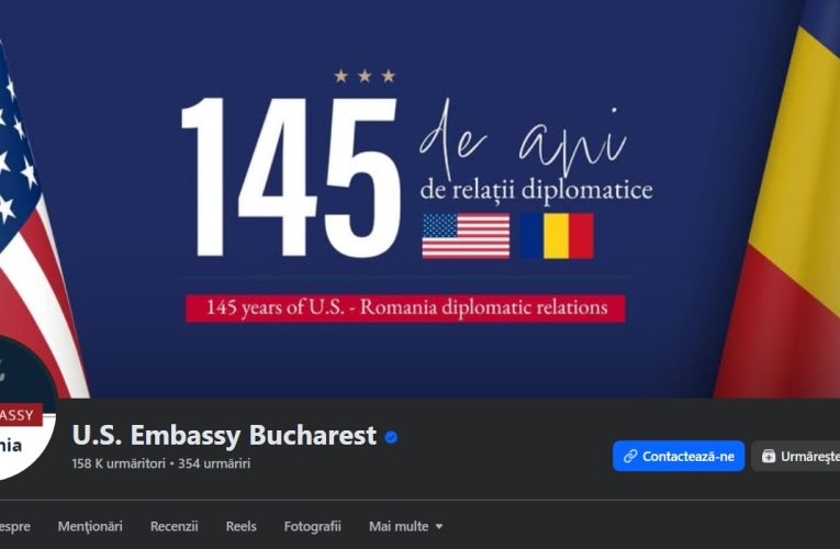 Pagina de Facebook a Ambasadei SUA la București, fără activitate în lipsa fondurilor