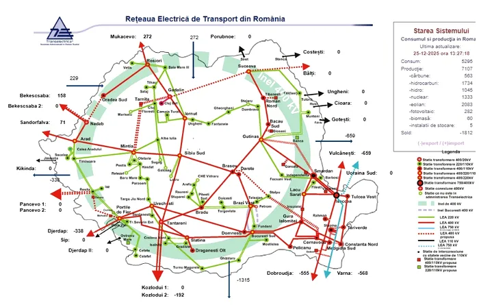 Cât curent și gaze naturale consumă românii în prima zi de Crăciun. De la primele ore ale Ajunului, România este exportator net de energie