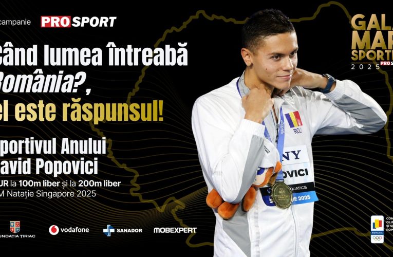 David Popovici, desemnat sportivul anului la Gala Mari Sportivi ProSport: „A fost de departe cel mai greu an!”