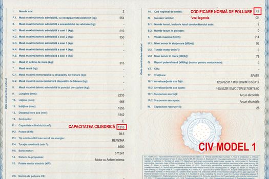 Impozitul auto din 2026: RAR explică unde este trecută norma Euro pe cartea mașinii, în funcție de tipul de CIV