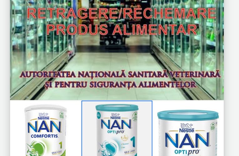 Lapte praf pentru sugari retras din magazine. Ce loturi sunt contaminate cu bacterii