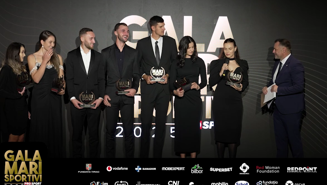 Momentul în care echipajul de 8+1 mixt, care a obținut aurul la CM de canotaj, a fost premiat la Gala Mari Sportivi ProSport 2025: „Am avut doar patru antrenamente în spate”