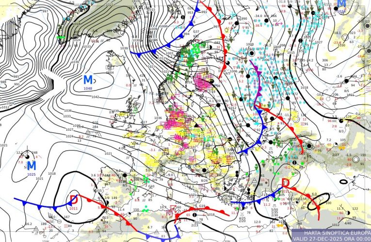 Prognoză meteo de Revelion 2025–2026: ger puternic, vânt intens și ninsori în mai multe regiuni ale României