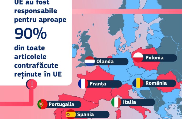 România și alte șase state, responsabile de 90% din produsele contrafăcute reținute în UE