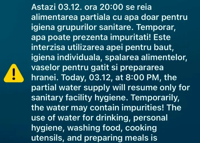 Se reia alimentarea cu apă în Moreni. Localnicii, avertizați că nu este de băut, gătit sau pentru igiena individuală