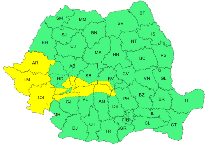 ANM: Cod Galben de vânt puternic / Ce zone sunt avertizate