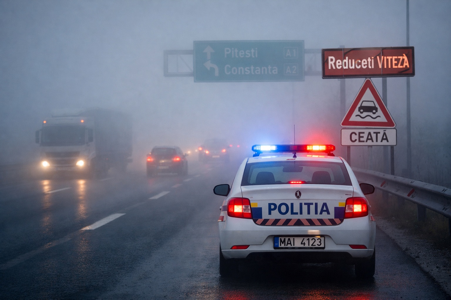 Ceață densă pe drumurile din România: vizibilitate sub 200 de metri în aproape 20 de județe și pe mai multe autostrăzi