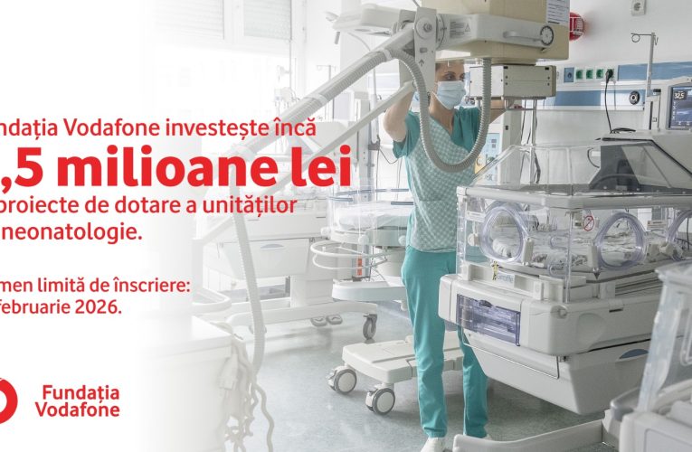 Fundația Vodafone investește încă 1,5 milioane de lei în dotarea unităților de neonatologie din România