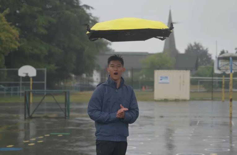 Umbrela zburătoare care te urmărește singură: Un an de muncă pentru invenție