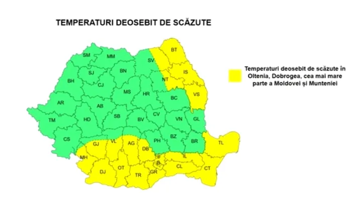 ANM: Nu scăpăm de ger, vânt puternic și precipitații mixte în următoarele zile. Zonele cu Cod galben