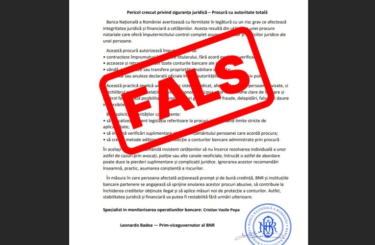 Atenție la documentul care circulă cu sigla BNR. Ce spune banca centrală