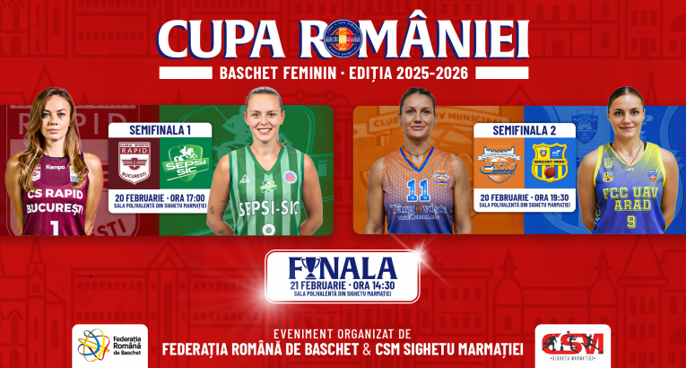 Final Four-ul Cupei României la baschet feminin, ediția 2025/2026, debutează la Sighetu Marmației