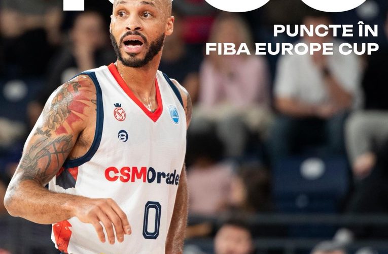 Kris Richard, de la CSM Oradea, primul jucător care depășește 1.000 de puncte înscrise în FIBA Europe Cup