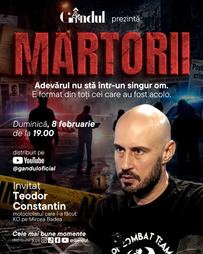 Motociclistul care l-a făcut knock-out pe Mircea Badea vine în platoul MARTORII – Duminică, 8 februarie, de la ora 19:00
