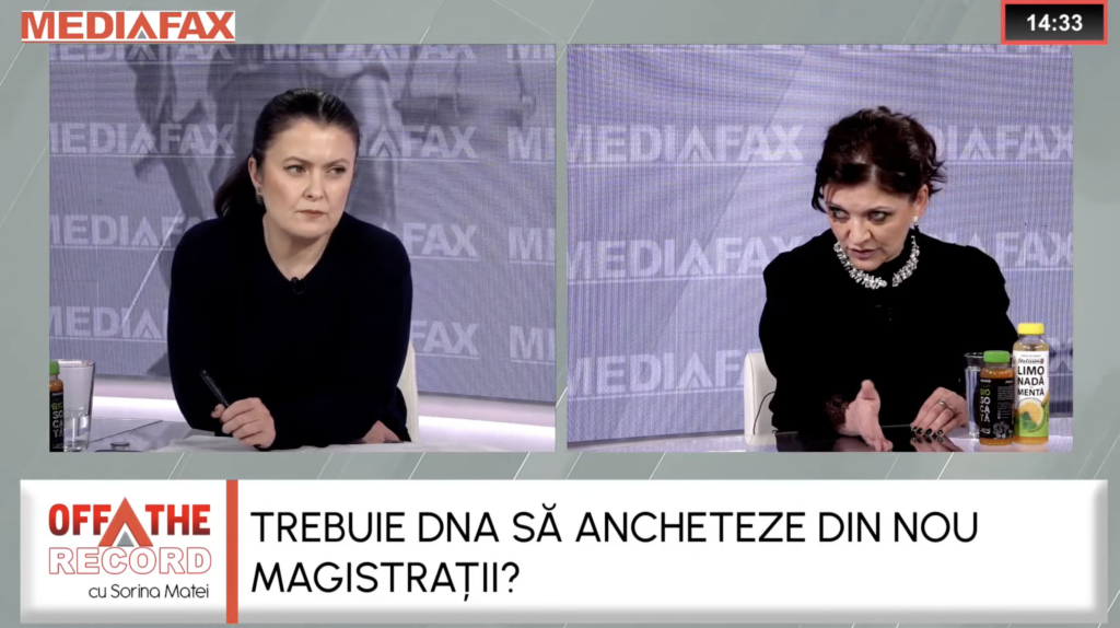 OFF The Record. Șefa Inspecției Judiciare, răspuns dacă DNA ar trebui să ancheteze magistrații