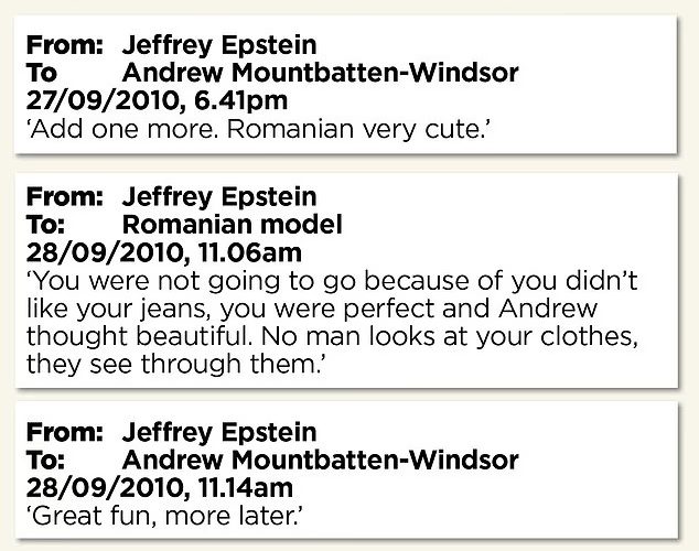 „Româncă foarte drăguță”, livrată de Epstein lui Andrew Mountbatten-Windsor la Palatul Buckingham