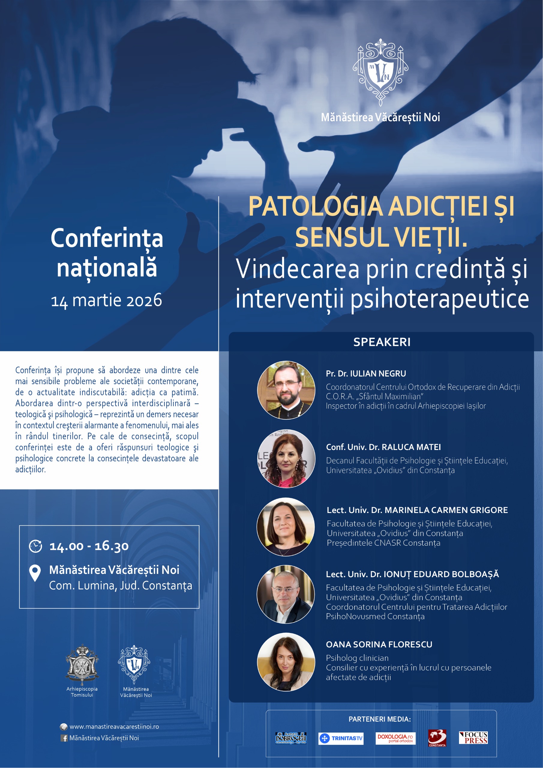 Conferința „Patologia adicției și sensul vieții. Vindecarea prin credință și intervenții psihoterapeutice” (CP)