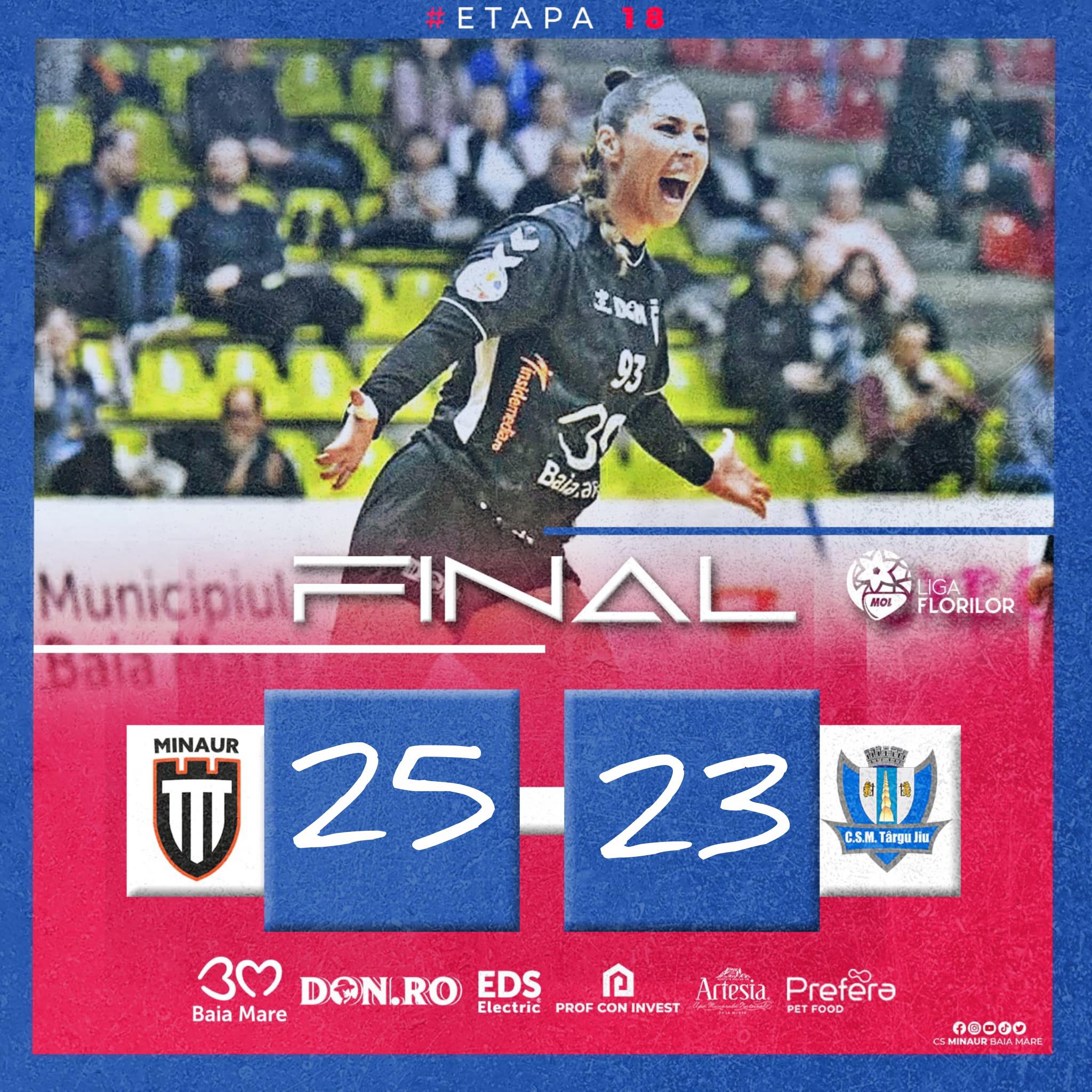 Minaur Baia Mare învinge pe CSM Târgu Jiu și urcă pe locul 5 în Liga Națională de handbal feminin