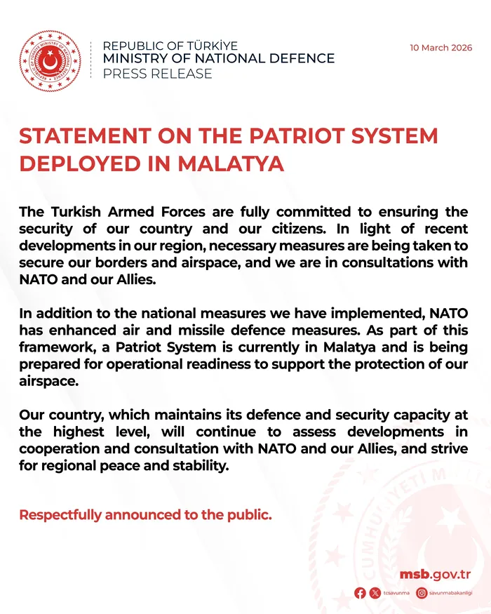 NATO a amplasat Patriot în sudul Turciei, după atacurile iraniene