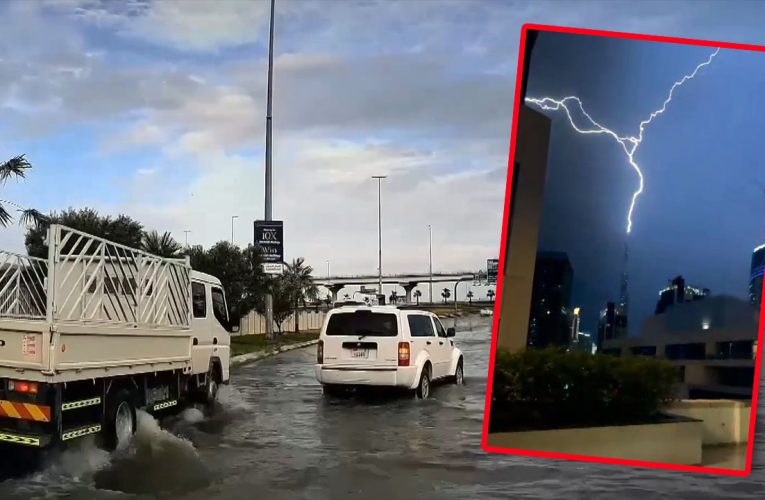 Ploi torențiale în Dubai: străzi inundate și trafic blocat după furtuna din timpul nopții