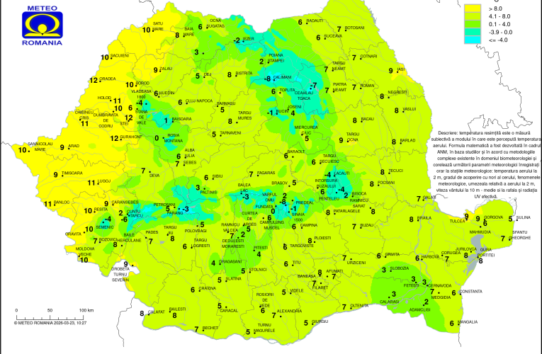 Vreme capricioasă în România: ploi, lapoviță la munte și o încălzire temporară