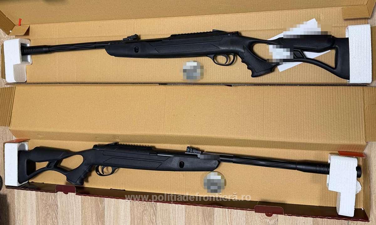Arme cu aer comprimat și 400 de proiectile, descoperite într-un colet pe Aeroportul Cluj-Napoca