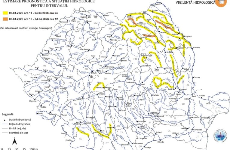 Avertizare hidrologică: viituri rapide și depășiri ale cotelor de apărare, de vineri până sâmbătă