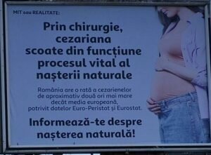 Colegiul Medicilor, avertisment privind informațiile despre cezariană de pe panourile din București: „Sunt lipsite de fundament științific”