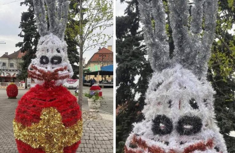 Iepurași horror amplasați în centrul Municipiului Baia Mare aprind spiritele printre localnici / „Te doare mintea cum arată”