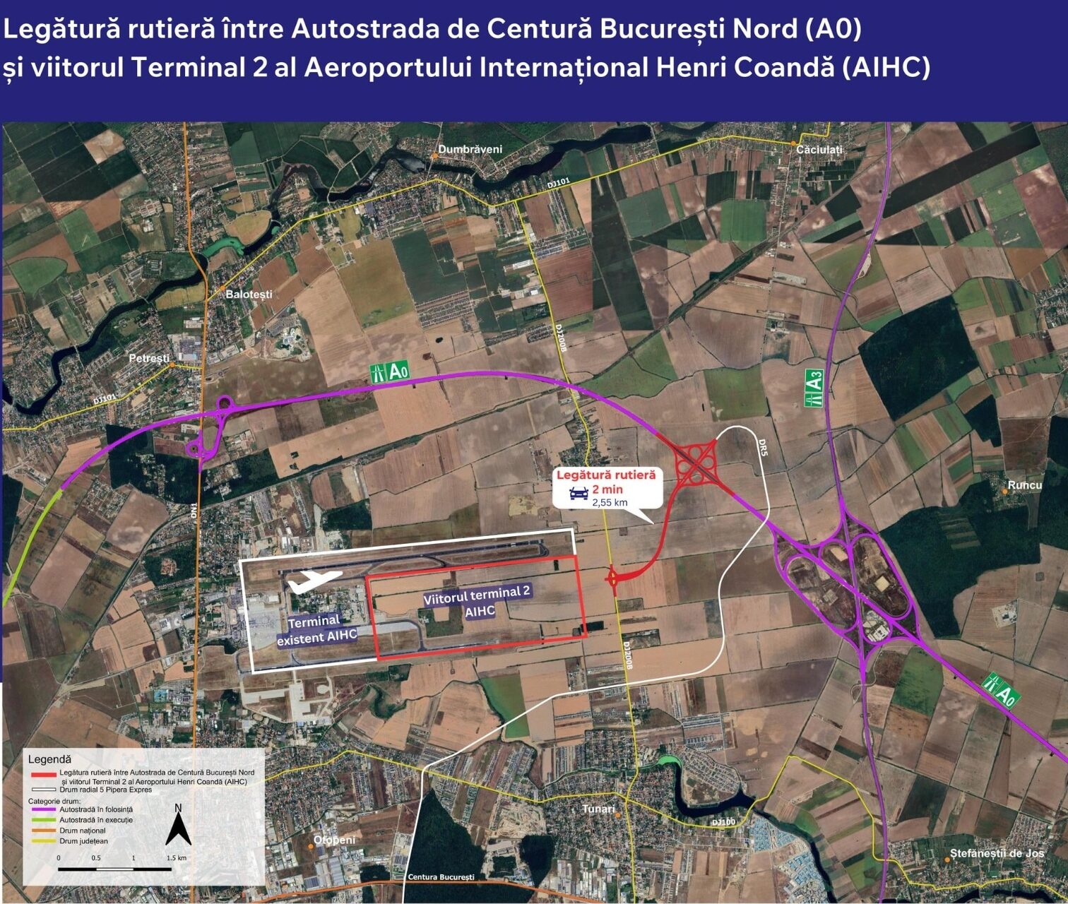 Nordul Capitalei se extinde: Conexiunea A0 – Terminalul 2 Otopeni schimbă harta rezidențială a zonei
