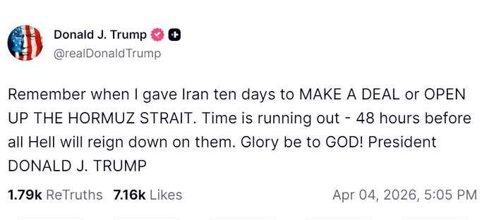 Trump dă Iranului un ultimatum de 48 de ore și avertizează că „se va dezlănțui iadul” dacă nu se ajunge la un acord